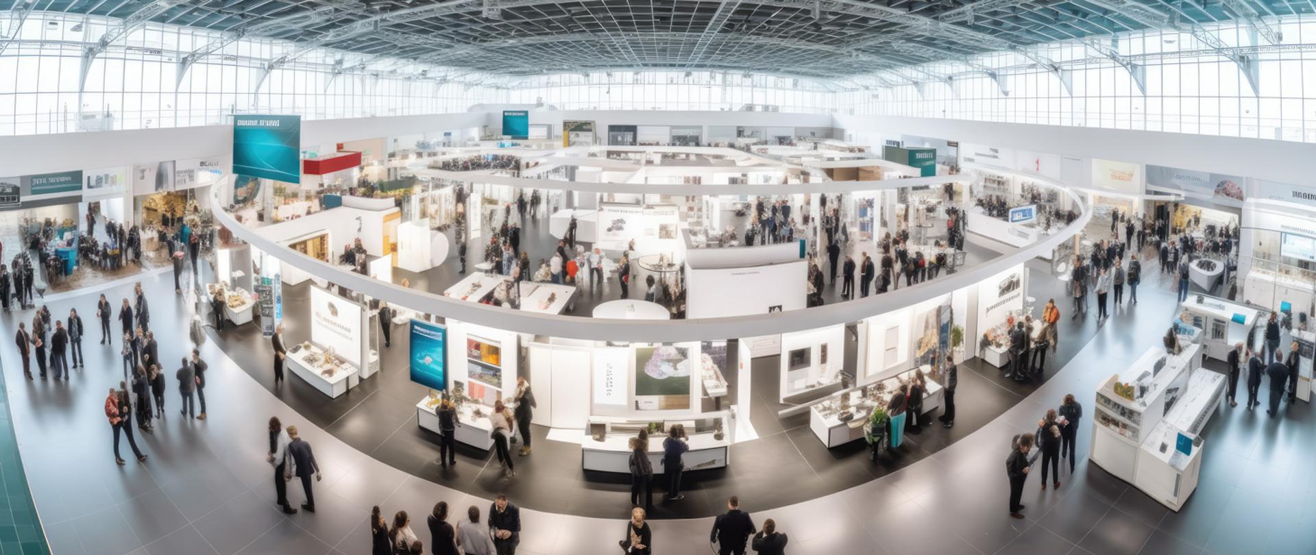 Ludzie odwiedzający targi