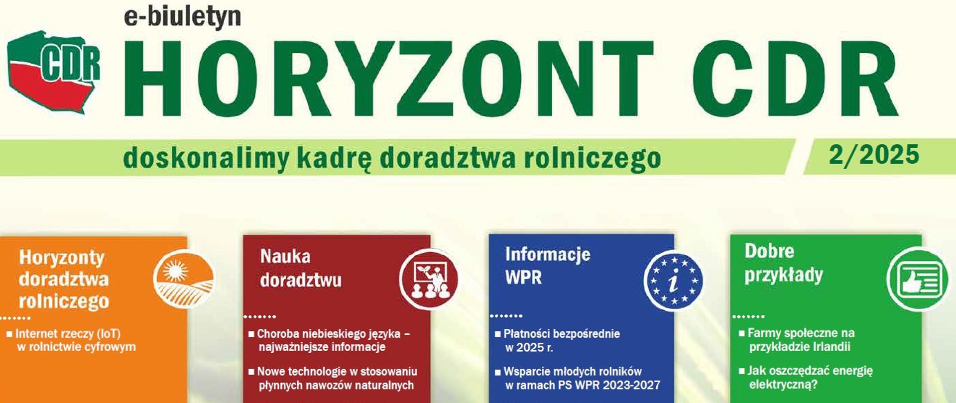 Strona tytułowa biuletynu Horyzont CDR