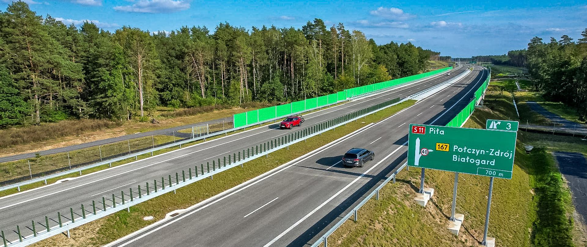 S11 Koszalin - Zegrze Pomorskie, okolice wezła Zegrze Pomorskie