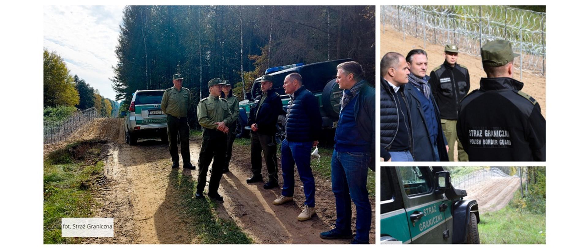 Wiceminister Bartosz Grodecki oraz szef Agencji Frontex z wizytą na granicy polsko-białoruskiej