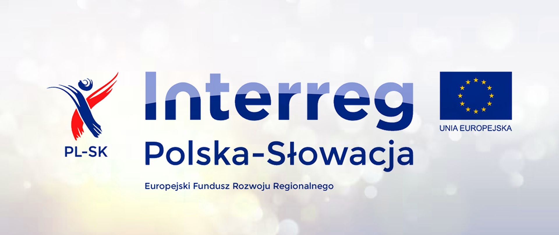 Grafika z napisem Interreg Polska-Słowacja, Europejski Fundusz Rozwoju Regionalnego, po prawej stronie flaga UE