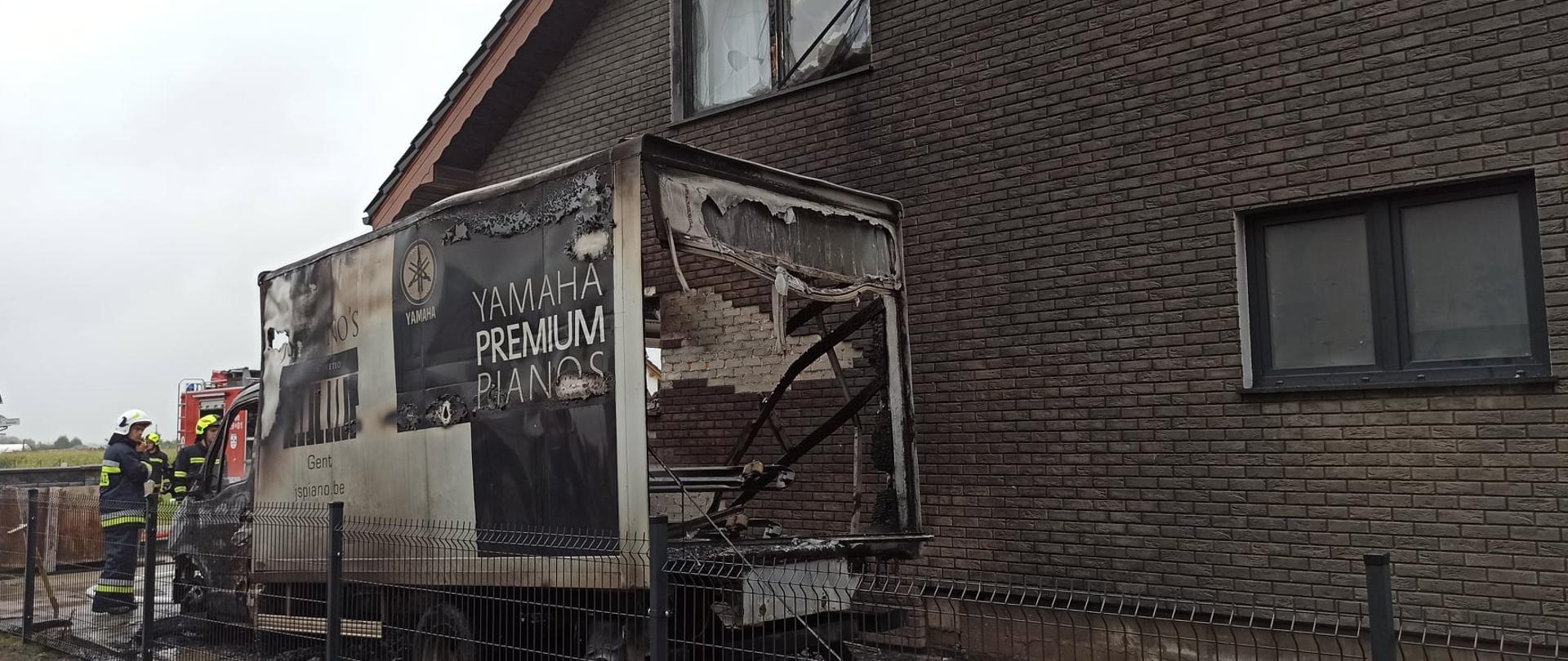 Pożar samochodu dostawczego