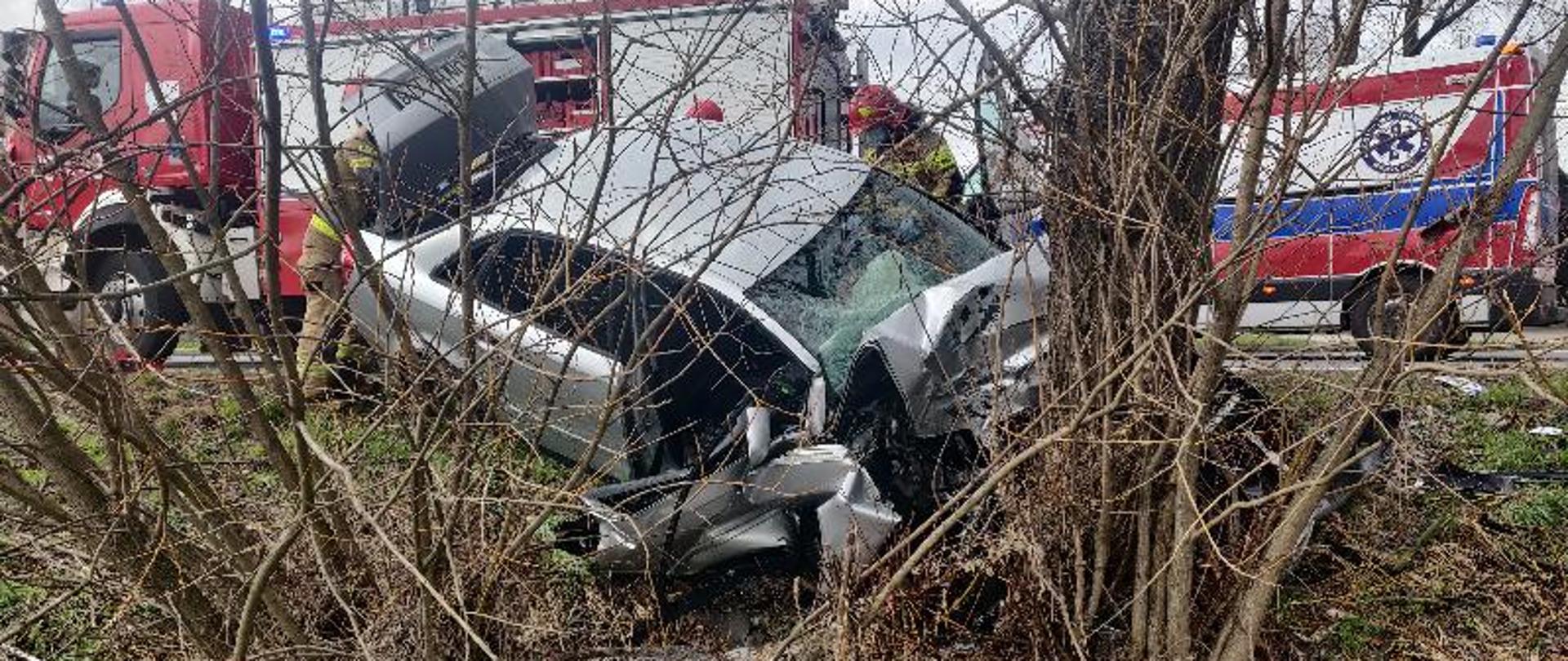 Wypadek na trasie Biała Nyska - Siestrzechowice.