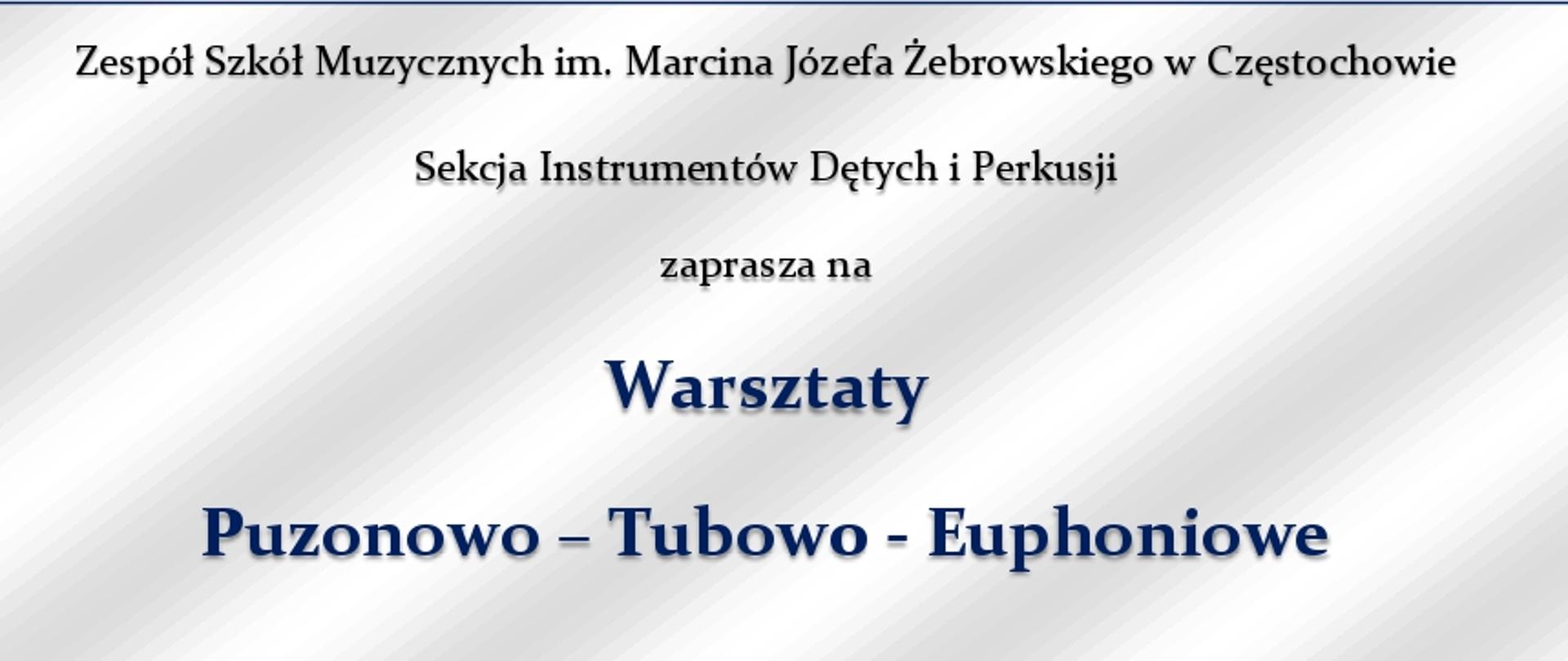 Na szarym tle w granatowej ramce umieszczone informacje dotyczące warsztatów oraz zdjęcie prof. dr hab. Zdzisława Stolarczyka.