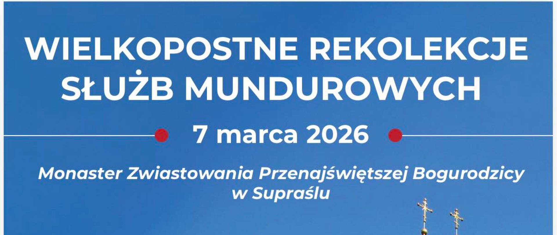 Informacja o rekolekcjach służb mundurowych - plakat wydarzenia