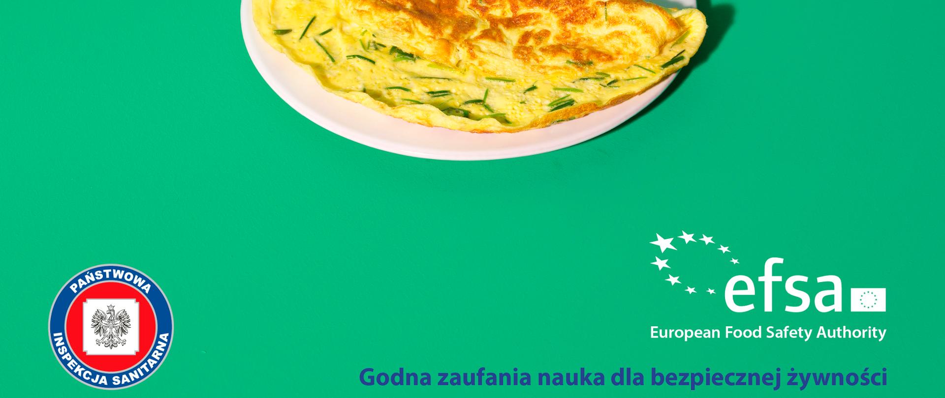 Zdjęcie przedstawia omlet na talerzu.