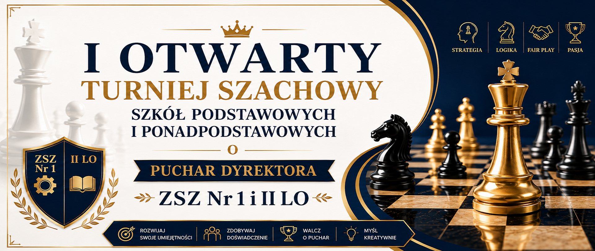 I Otwarty Turniej Szachowy Szkół Podstawowych i Ponadpodstawowych o Puchar Dyrektora ZSZ Nr 1 i II LO