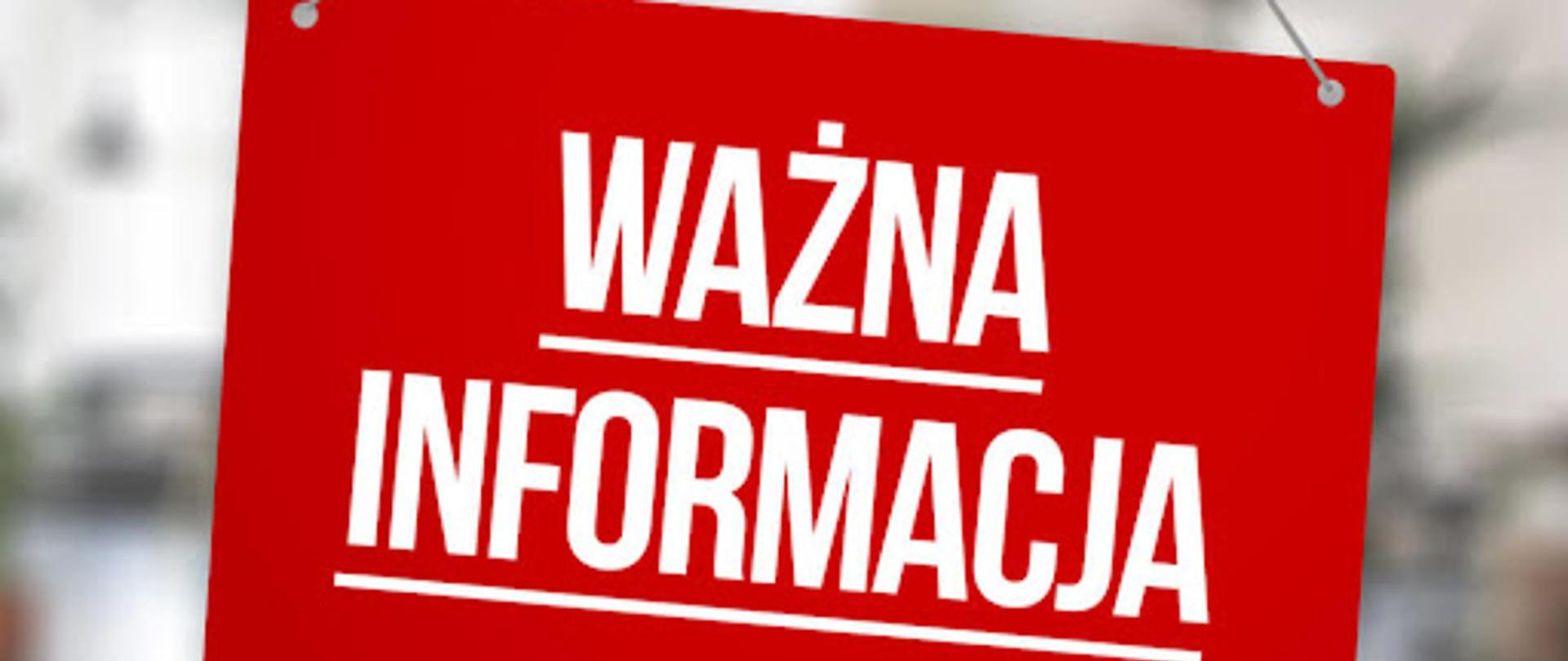 ważna informacja