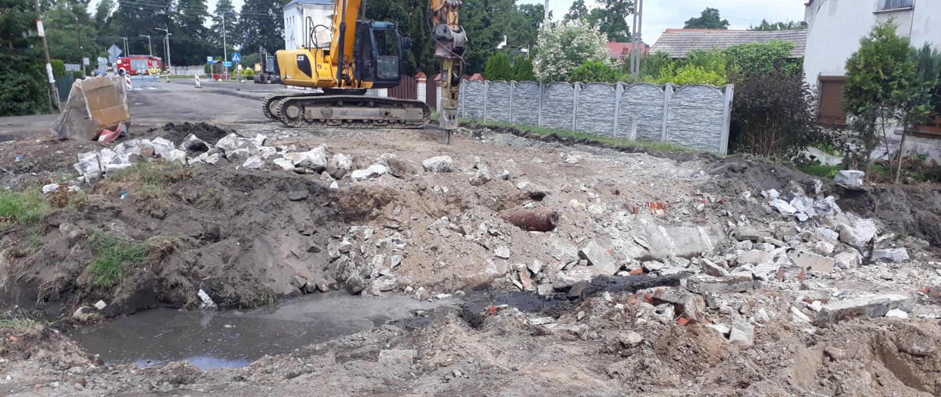 Niewybuch bomby lotniczej z okresu II Wojny Światowej w miejscowości Kopice