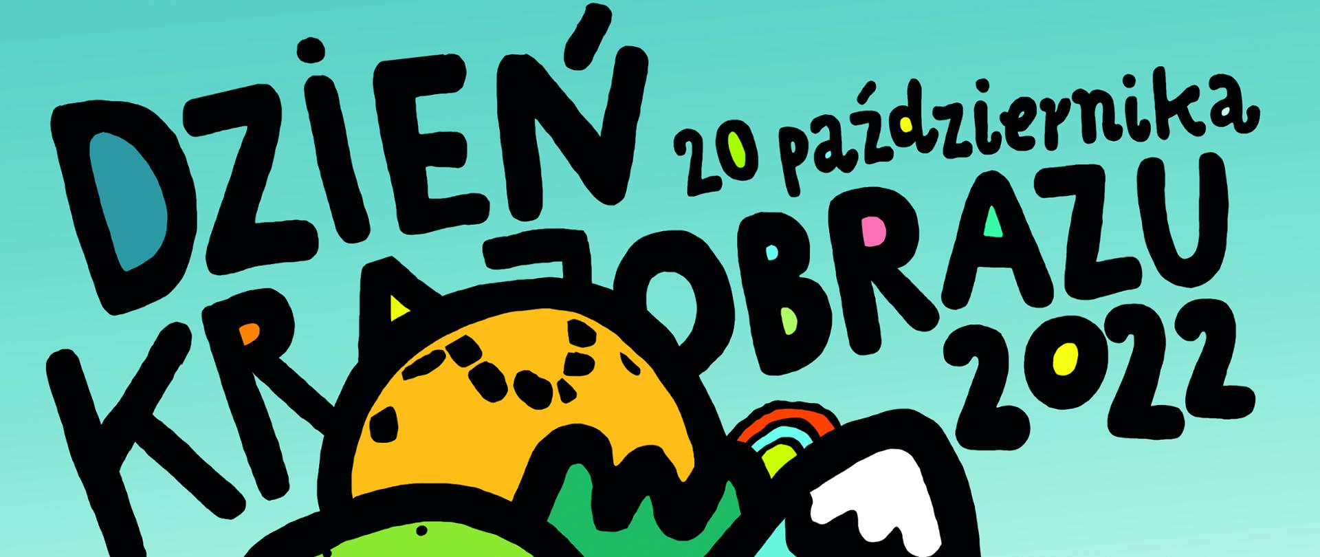 Plakat na dzień krajobrazu 2022. Krajobraz doświadczam w pełni.