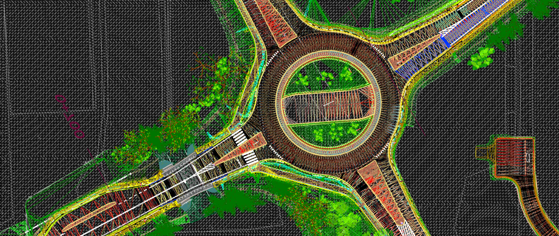Grafika ronda w ciągu obwodnicy Zatora
