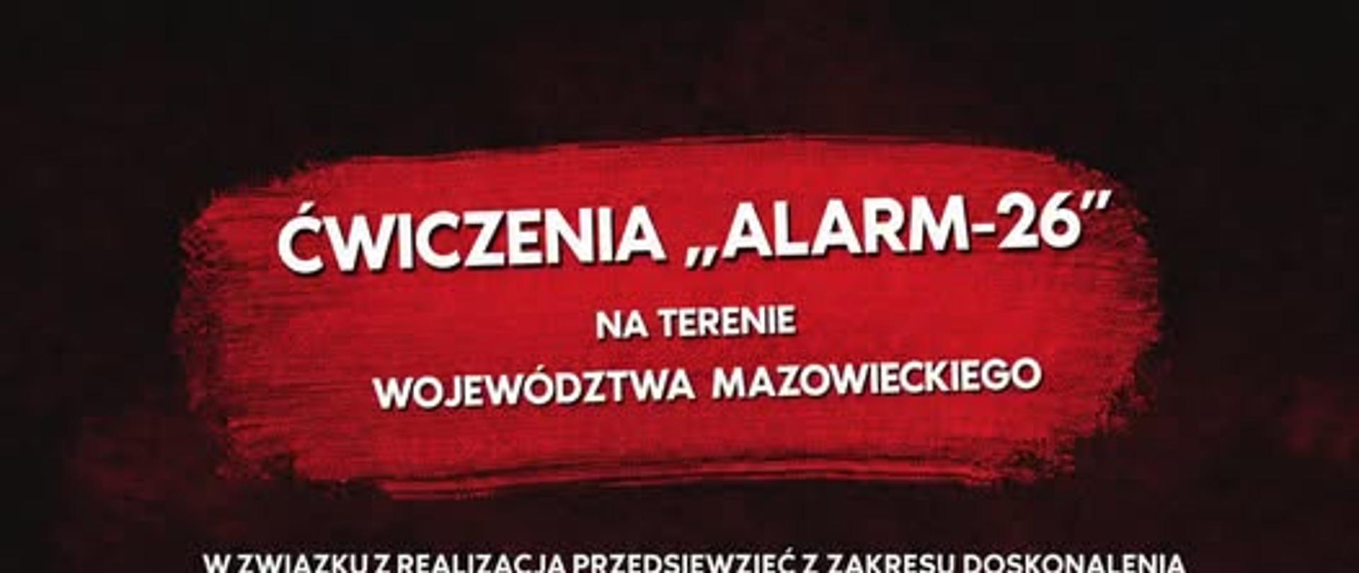 Plakat informacyjny o ćwiczeniach ALARM-26