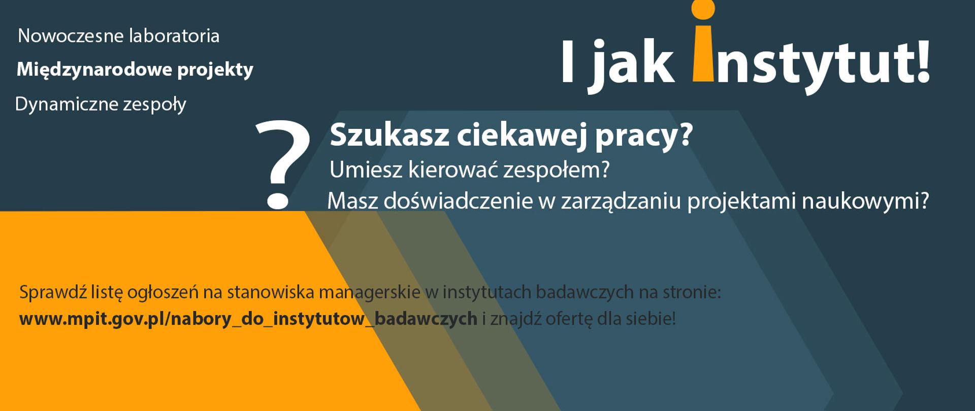 Ogłoszenia na stanowiska managerskie w instytutach badawczych