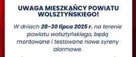 Montaż i testy nowych syren ostrzegania i alarmowania w ramach krajowego systemu ostrzegania ludności