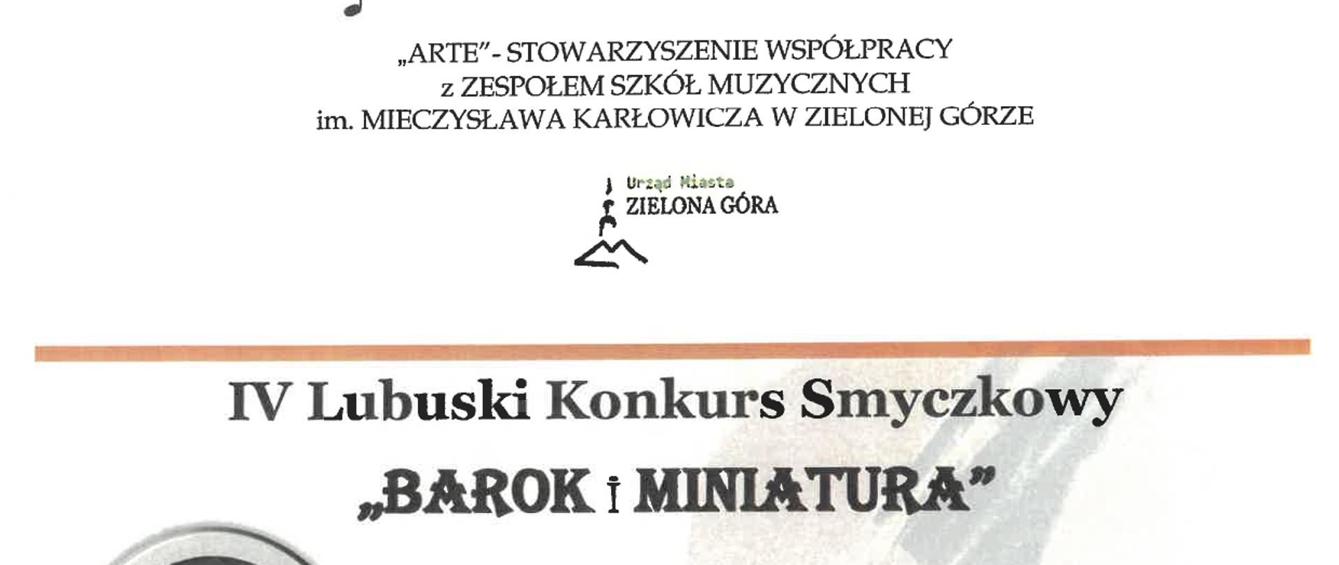 Dyplom dla Bartosza Żmijowskiego z klasy skrzypiec pani Katarzyny Kołodziejskiej-Wierzejewskiej za zdobycie III miejsca. IV Lubuski Konkurs Smyczkowy "Barok Miniatura". Zielona Góra 22 listopada 2025r.