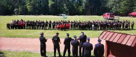 Otwarcie zawodów OSP, zbiórka na płycie boiska