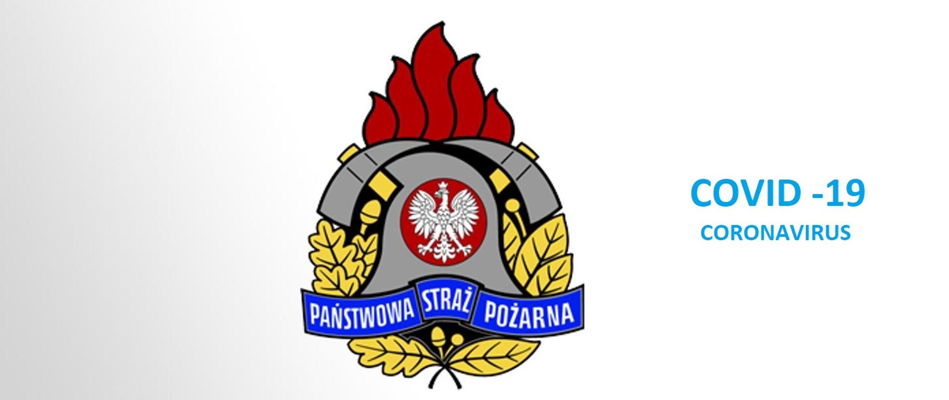 Kolorowe Logo PSP z dopiskiem Covid19