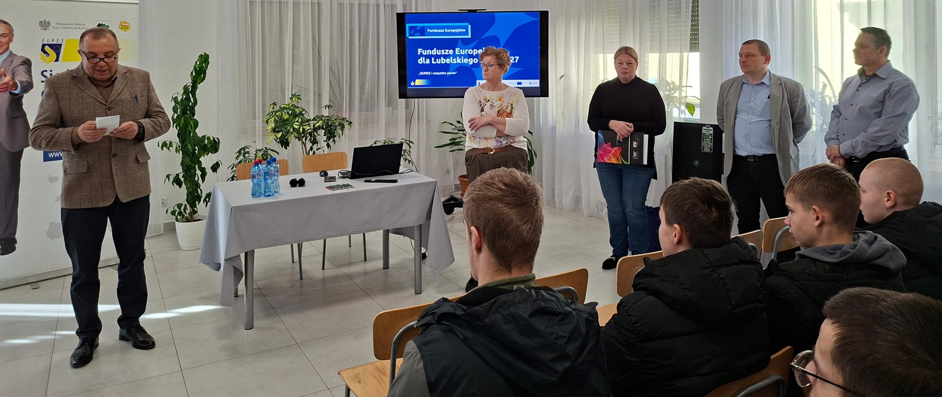 Spotkanie uczniów klas V technikum oraz Branżowej Szkoły I stopnia z doradcami EURES Wojewódzkiego Urzędu Pracy w Lublinie, 10.03.2026r.