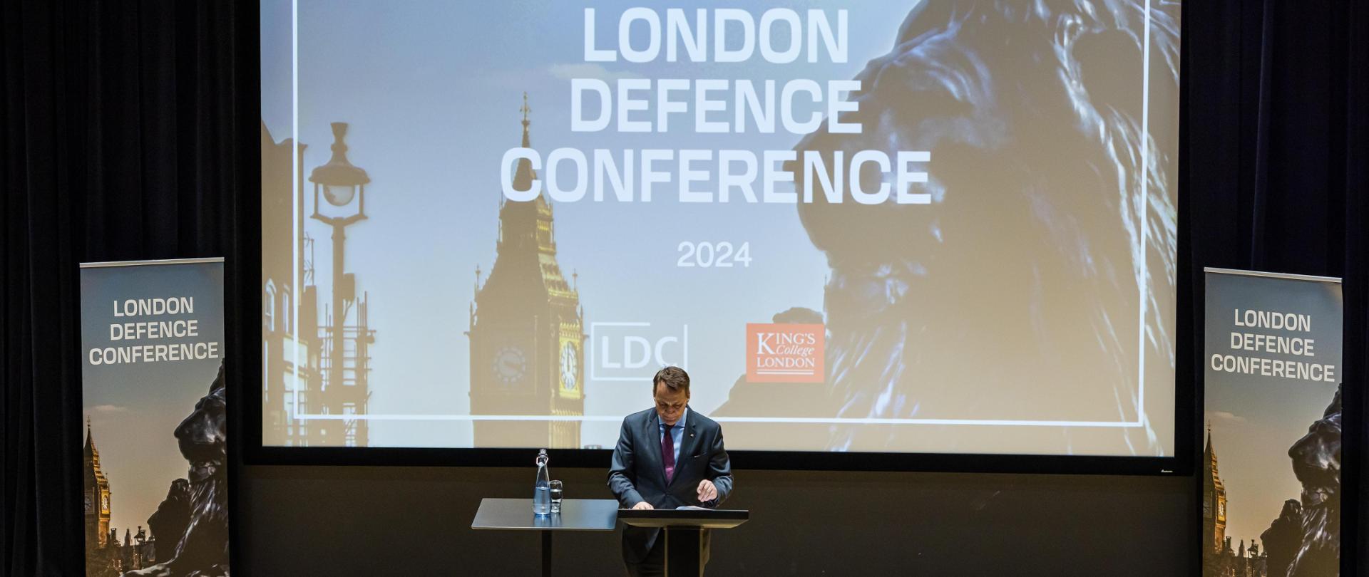 Minister Radosław Sikorski takes part in London Defence Conference 2024