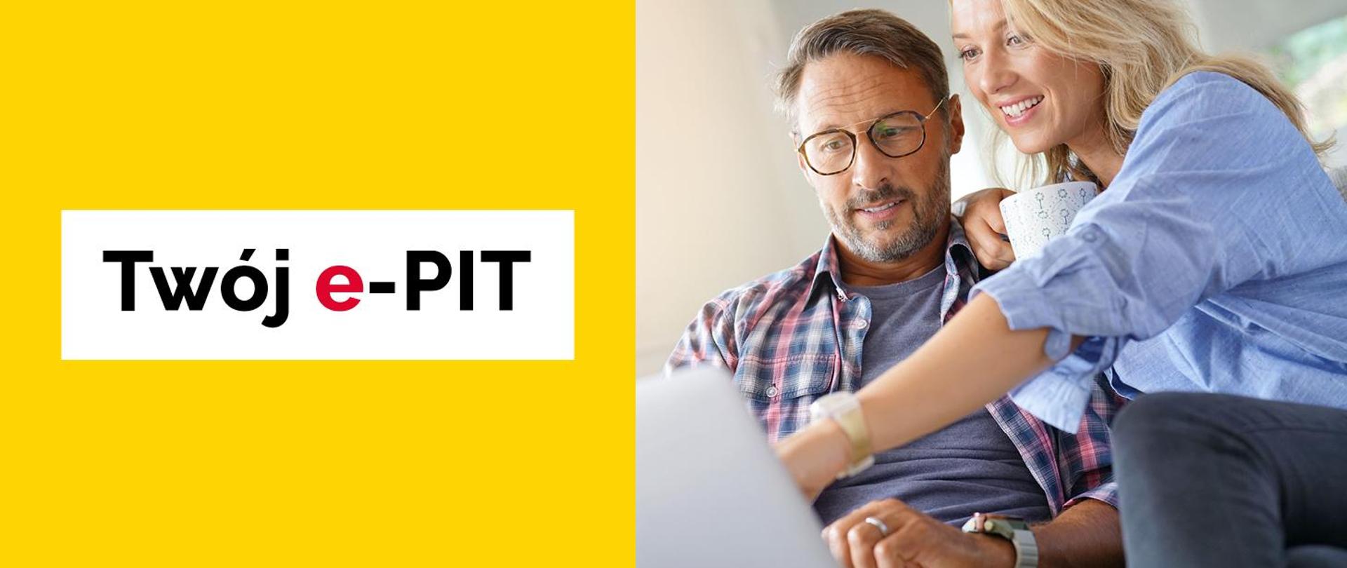 Twój e-PIT, kobieta z mężczyzną przy laptopie