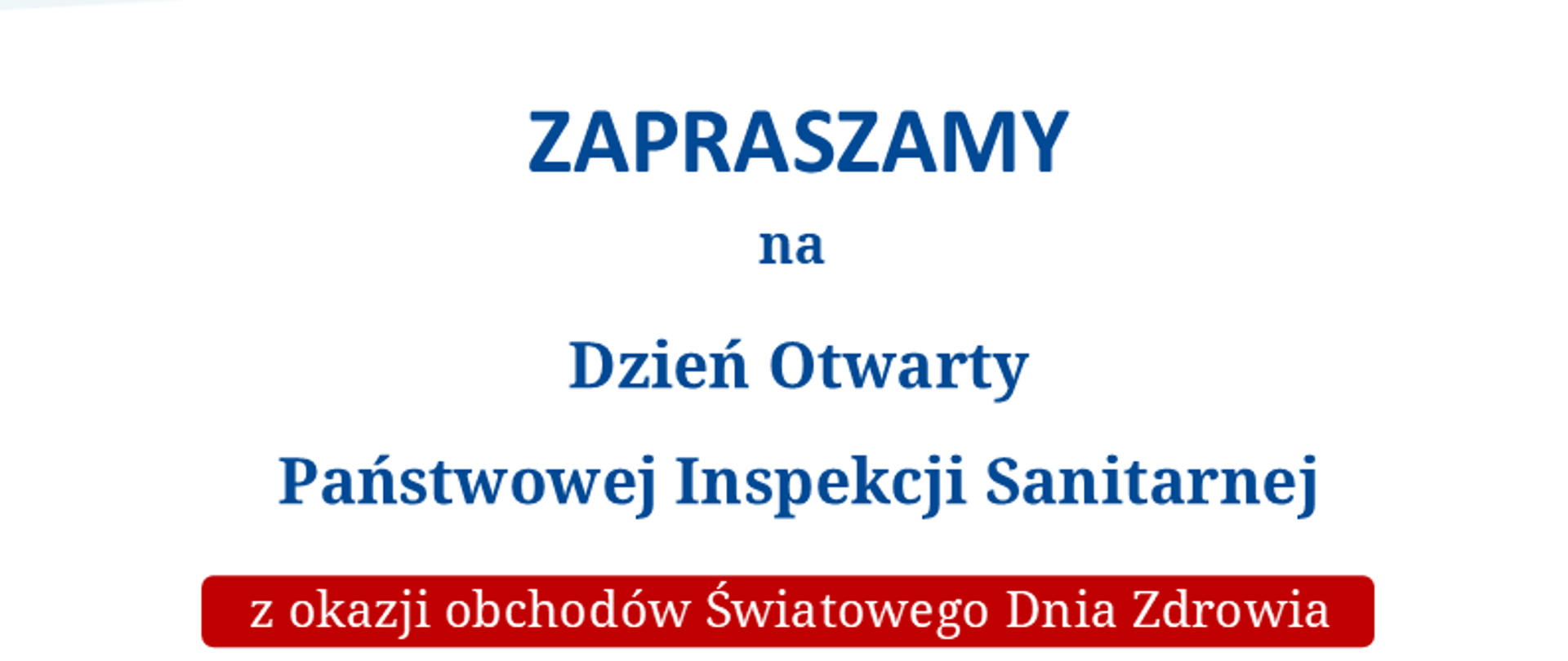 Obrazek z formie plakatu zawierający zaproszenie na Dzień Otwarty Państwowej Inspekcji Sanitarnej