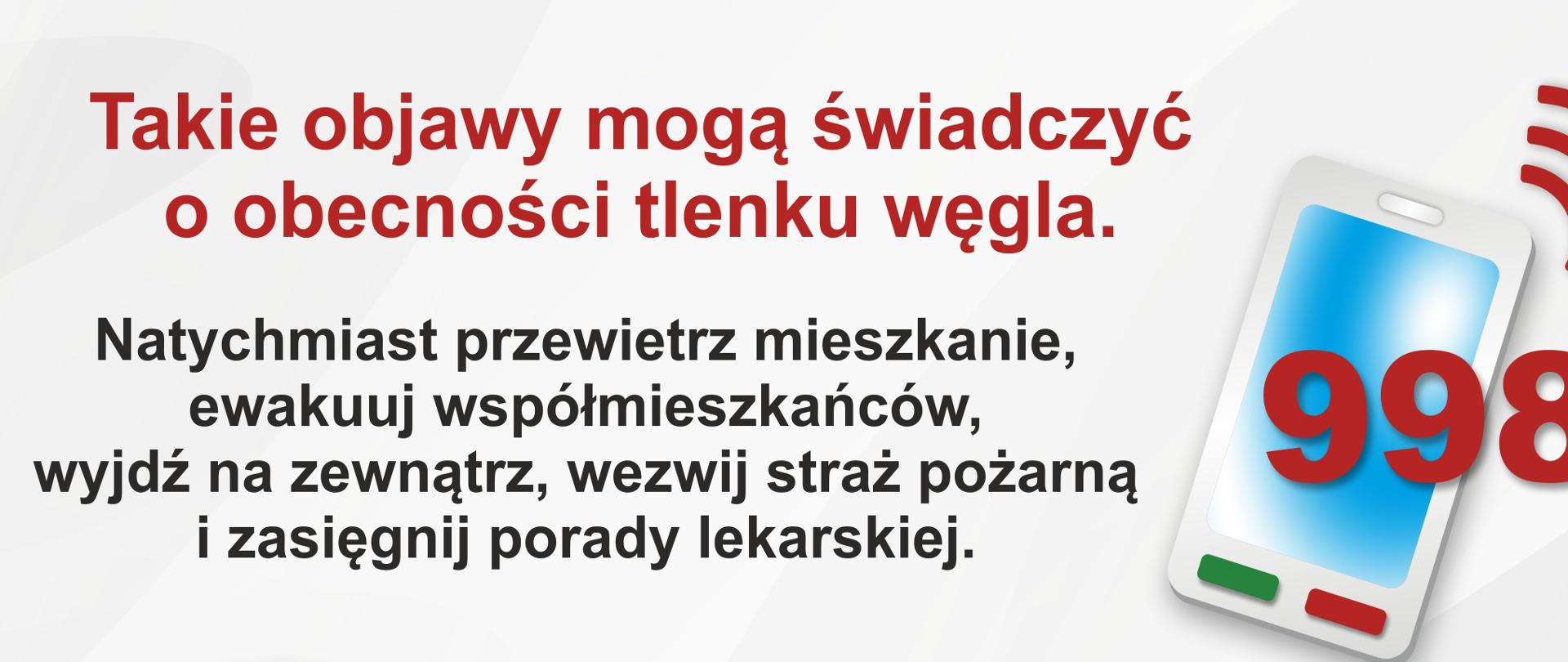 Objawami zatrucia tlenkiem węgla jest przyspieszona czynność serca, osłabienie, ból głowy, duszność oraz senność.