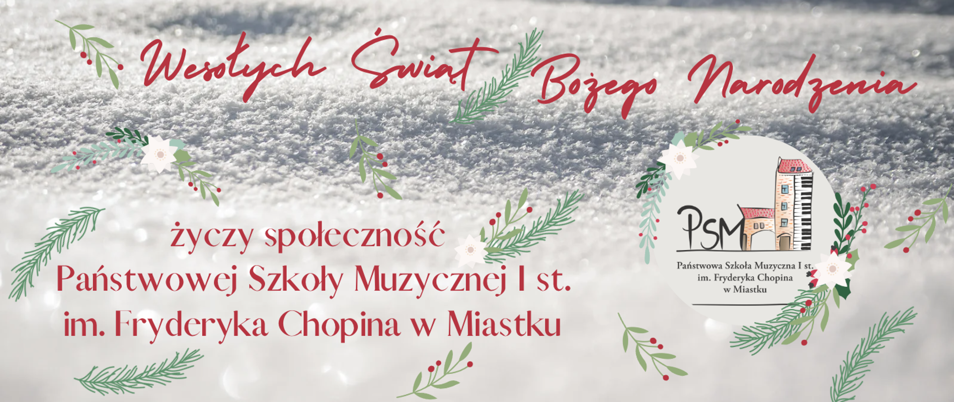 Grafika z życzeniami "Wesołych Świąt Bożego Narodzenia"