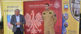 Na zdjęciu widoczny jest Starosta Powiatu Lidzbarskiego - Jan Harhaj oraz Komendant Powiatowy PSP - st.bryg Rafał Szymukowicz
