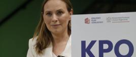 Na zdjęciu minister Katarzyna Pełczyńska-Nałęcz podczas briefingu w Zwonowicach 