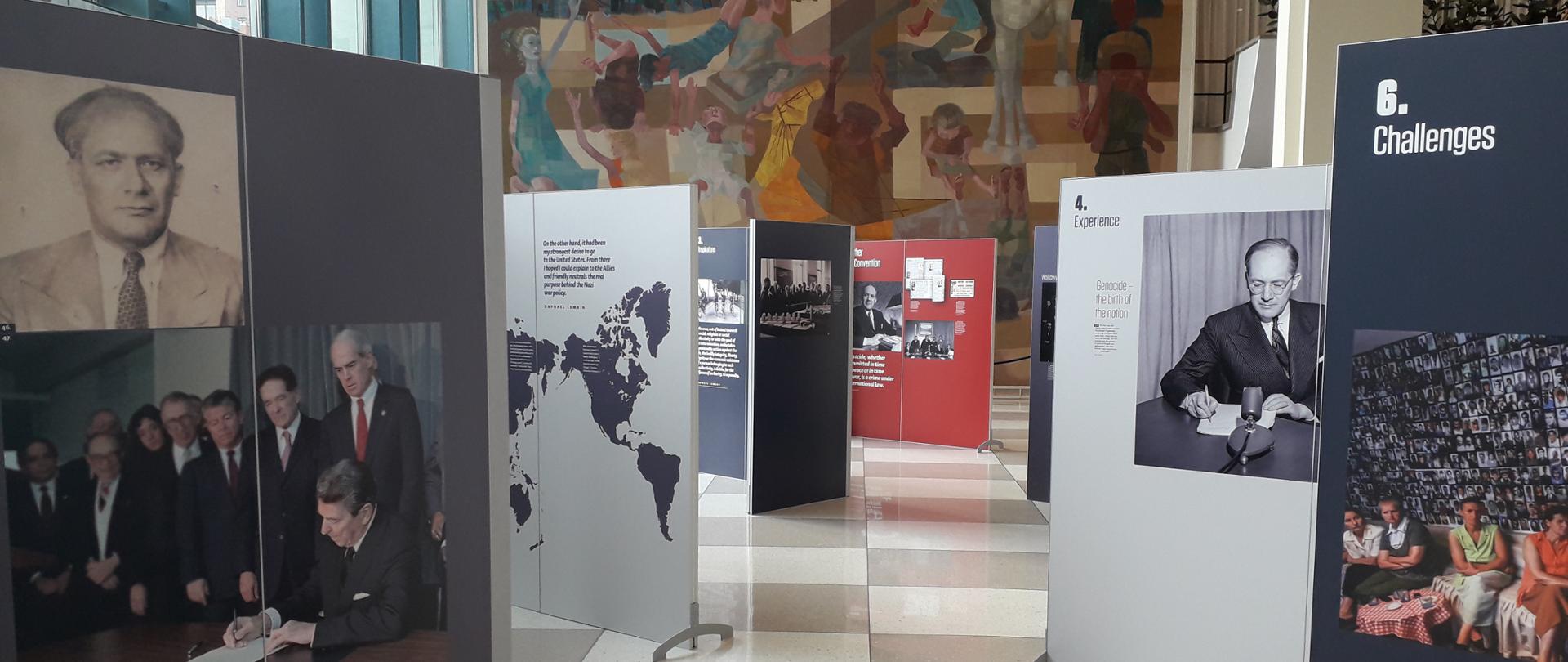 Wernisaż wystawy o Rafale Lemkinie w siedzibie ONZ w Nowym Jorku, fot. Instytut Pileckiego