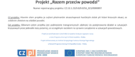 Plakat opisujący założenia projektu unijnego pn.: Razem przeciw powodzi.