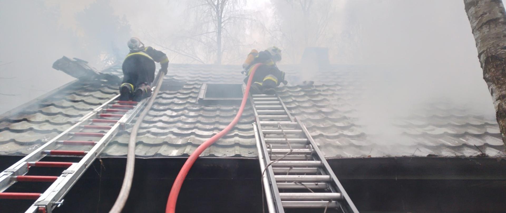 Pożar domu w Wólce Nadbużnej- działania gaśnicze