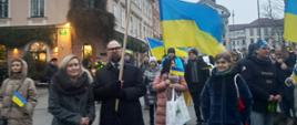 Wiec poparcia dla walczącej Ukrainy na centralnym placu Lublany