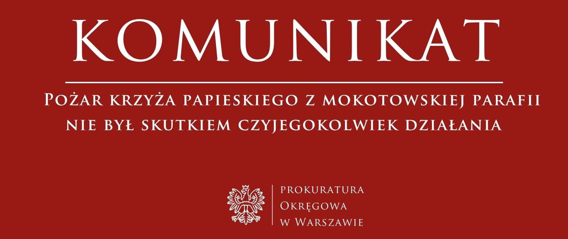 Komunikaty - Pożar krzyża