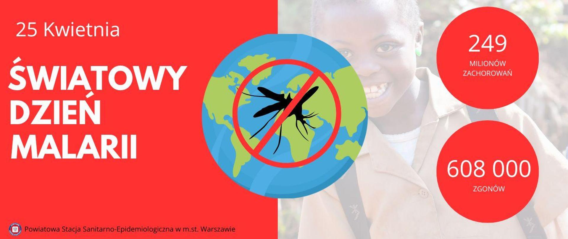 24 KWIETNIA światowy dzień malarii - 249 milionów zachorowań; 608 000 zgonów 