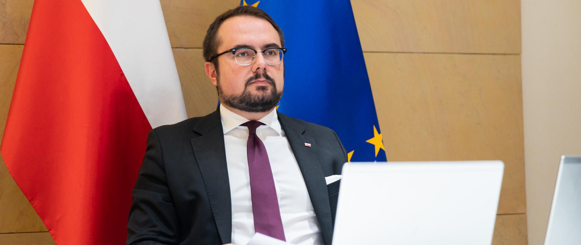 Deputy Minister Paweł Jabłoński takes part in a meeting of the EU development cooperation ministers
