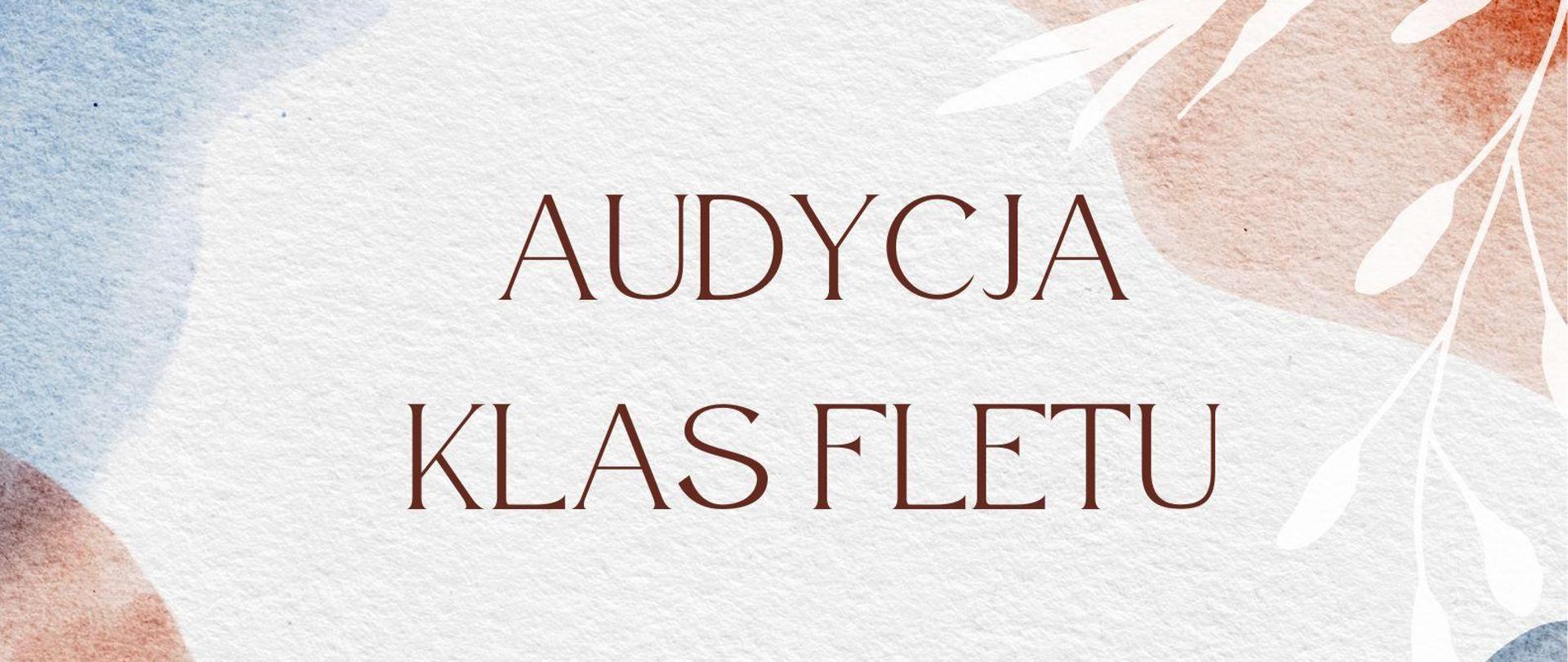 Audycja klas fletu. 16 maja 2024, godz. 17:30, sala koncertowa.