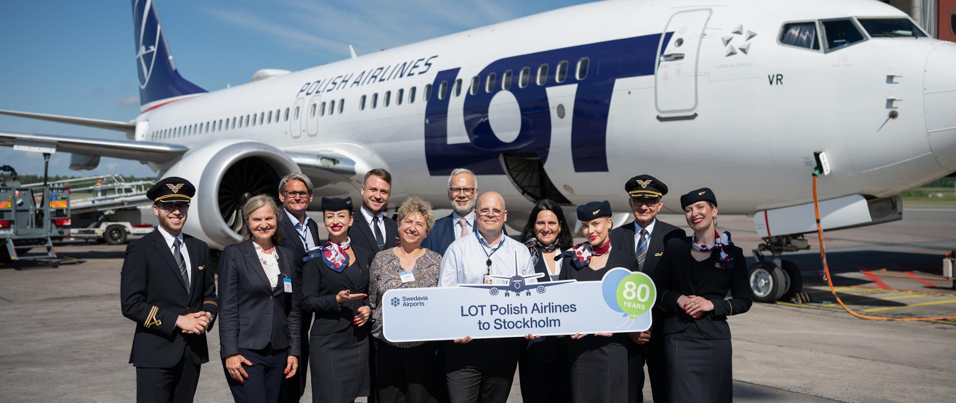 80-lecie połączenia Warszawa–Sztokholm na lotnisku Arlanda