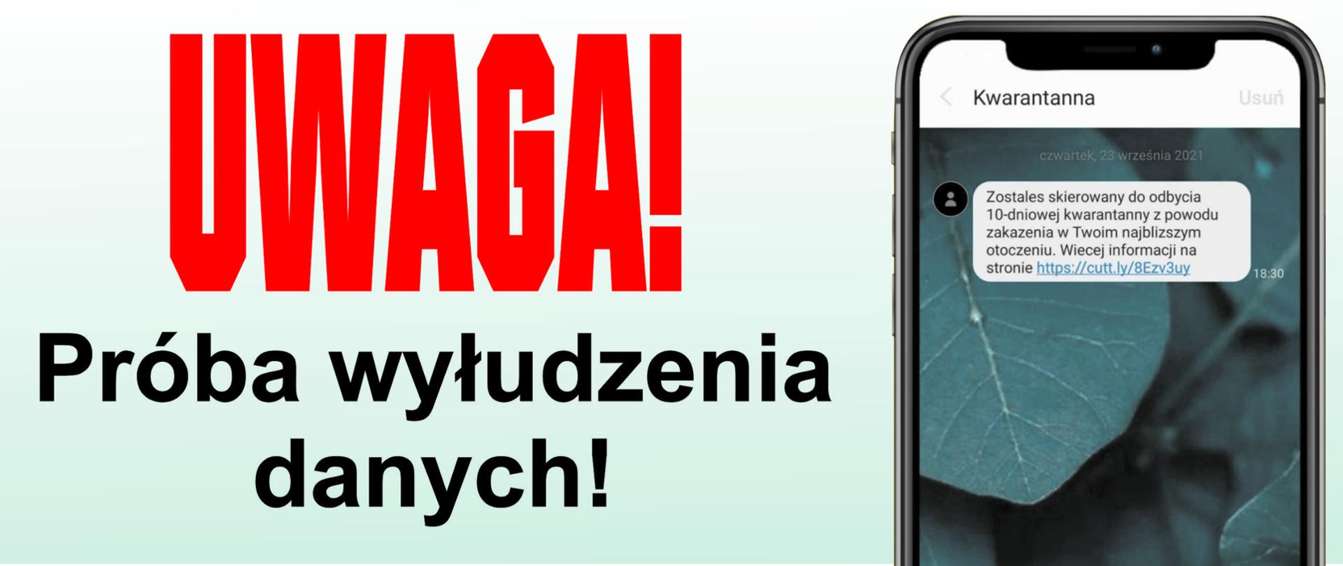 Uwaga próba wyłudzenia danych