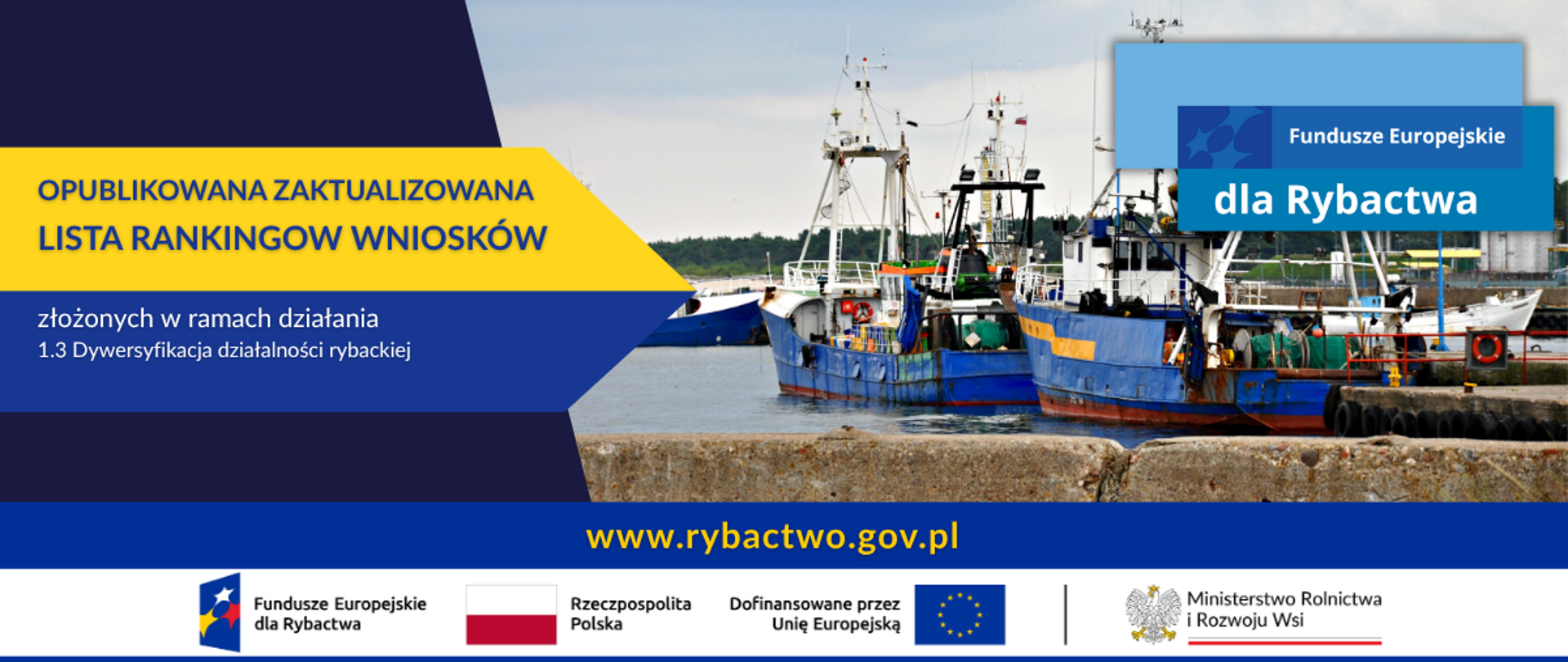 Fundusze Europejskie dla Rybactwa: opublikowana zaktualizowana lista rankingowa