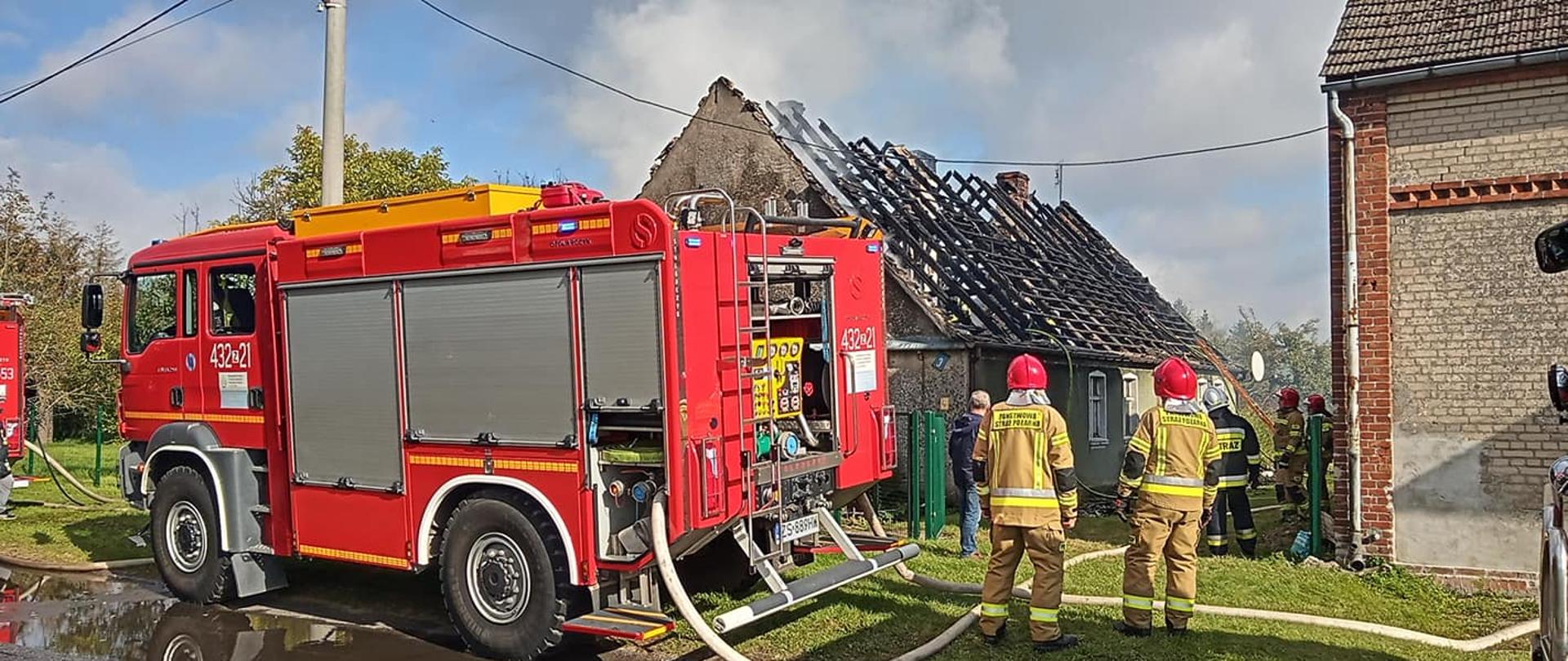 pożar domu w miejscowości Węgorza