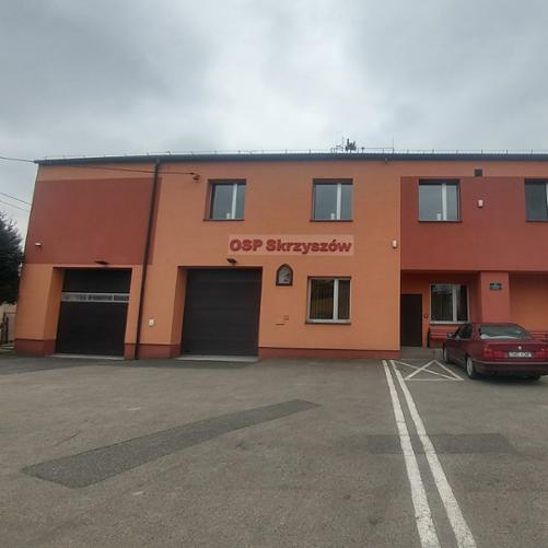 Zdjęcie prezentuje budynek jednostki OSP Skrzyszów