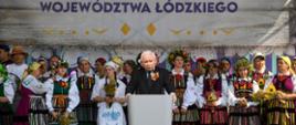 Prime Minister Jarosław Kaczyński during the harvest festival in Paradyż.