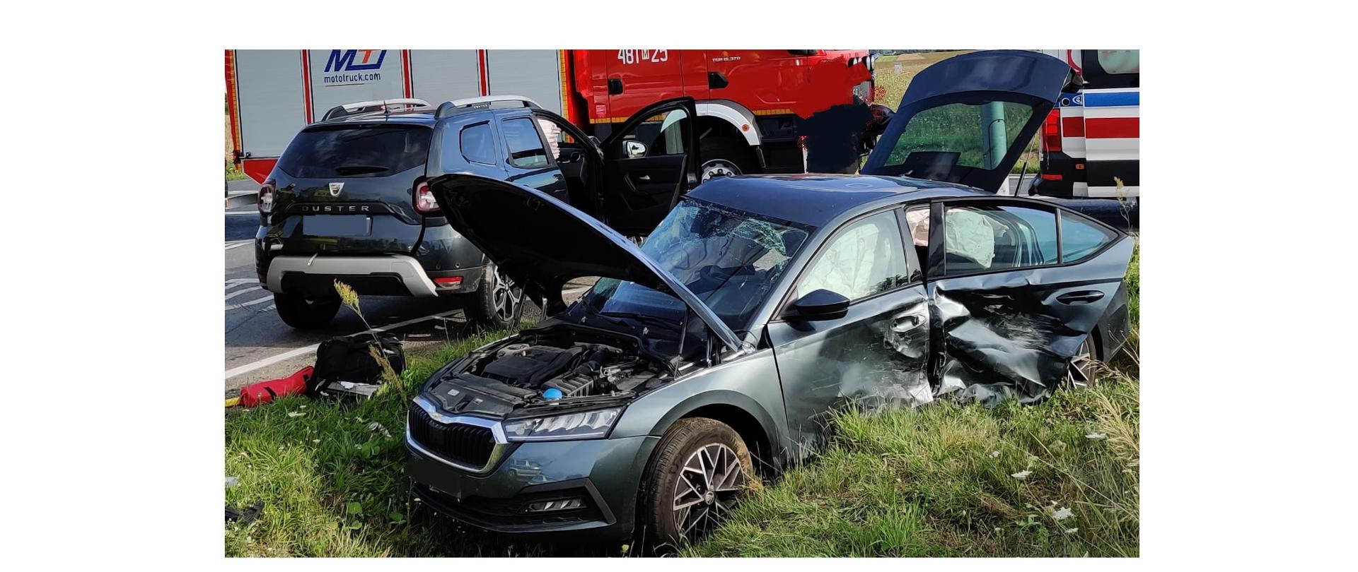 Groźny wypadek na skrzyżowaniu drogi wojewódzkiej z drogą powiatową 