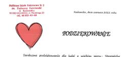 Podziękowanie za zwiedzanie strażnicy od przedszkolaków.