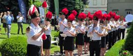 Orkiestra dęta Kopalni Soli Wieliczka podczas występu muzycznego