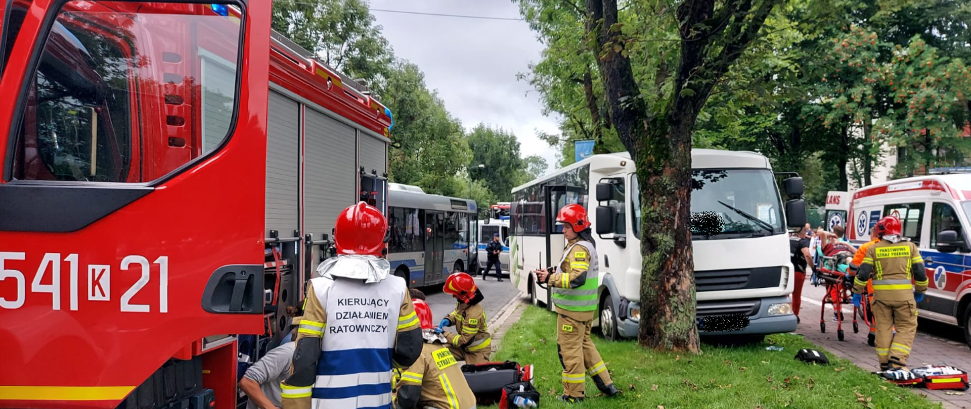 Wypadek busa na ul. Kościuszki w Zakopanem