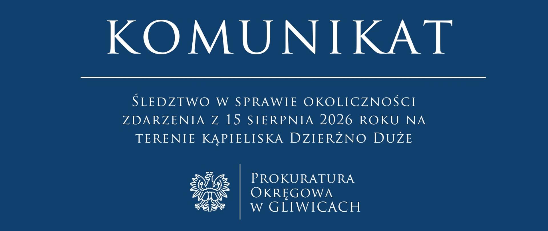 Śledztwo w sprawie okoliczności zdarzenia na terenie kąpieliska Dzierżno Duże