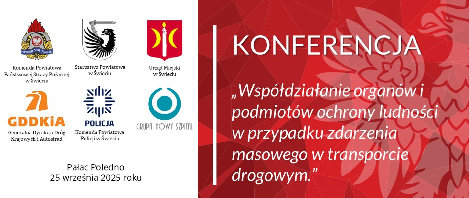 Konferencja Współdziałanie organów i podmiotów ochrony ludności w przypadku zdarzenia masowego w transporcie drogowym