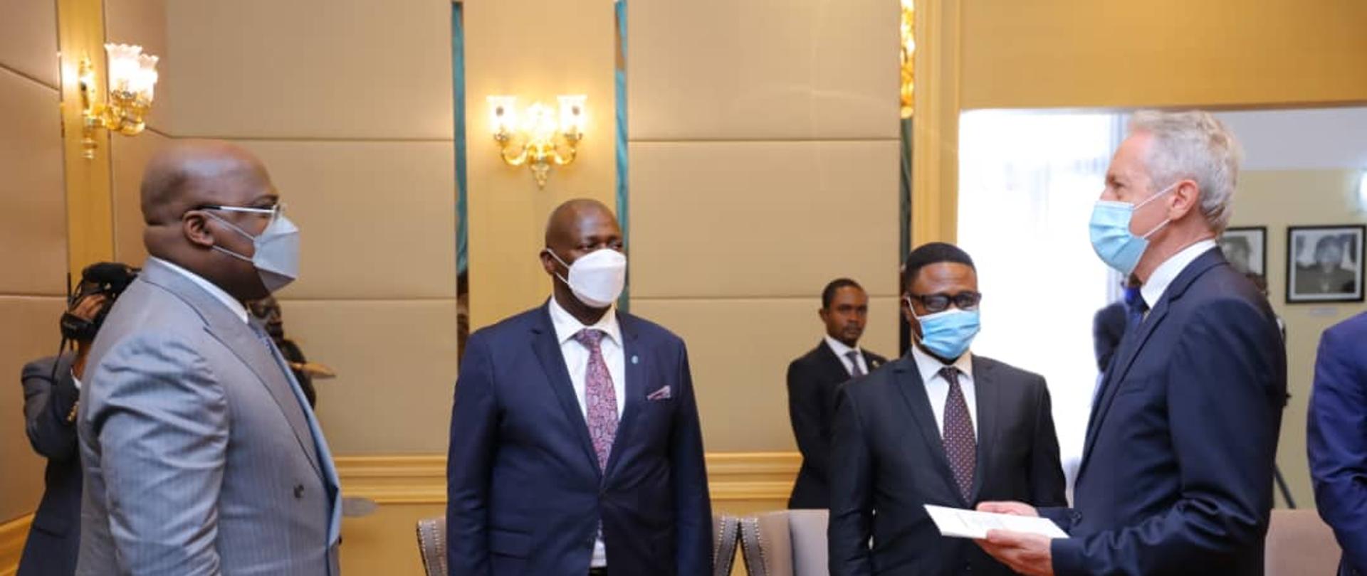 Ambasador Piotr Myśliwiec wraz z Prezydentem Felixem Tshisekedi 